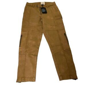 CHASER women’s  Cargo Pants ankle Zip Pockets soft brown small casual preppy